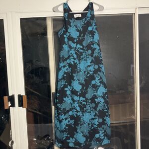 DJ Summers Women's Dress Retro Floral Y2K Vintage Black Blue Dress Size 10 Large